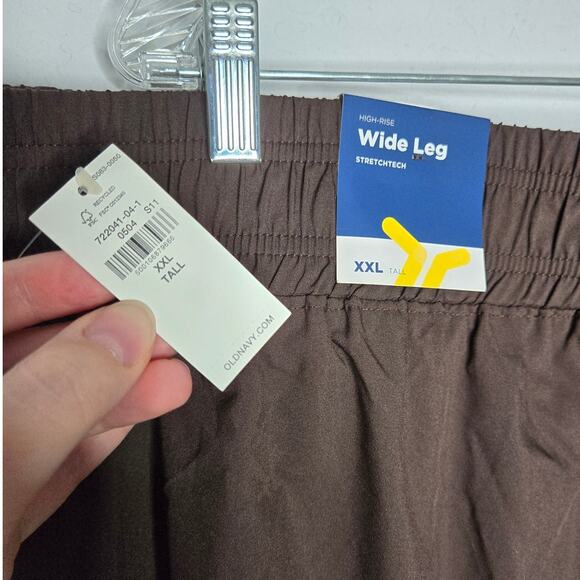 Old Navy Brown High-Waisted StretchTech Wide-Leg Pull-on Pants Women's XXL Tall - Picture 7 of 12